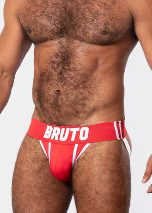 MASTER RED/WHITE JOCKSTRAP